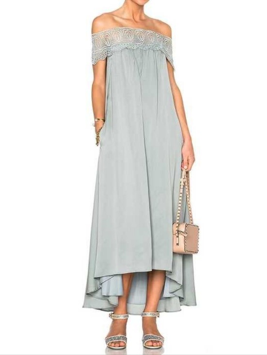 Self-Portrait Dresses & Skirts - Self Portrait Silk Blend Lace Bardot Dress Women’s Size 6 Off Shoulder Romantic